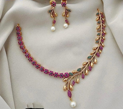 ROFARWORD Brass, Copper Gold-plated Gold Jewellery Set(Pack of 1)