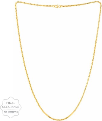 Happy Stoning One Gram Gold Plated Brass Chain 24inches for men Gold-plated Plated Brass Chain