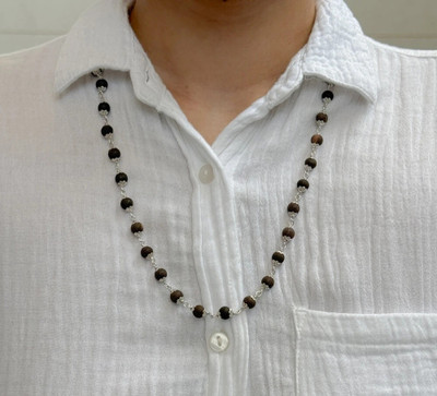MAATRCHAAYA Karungali Malai Religious Mala 54 Beads Beads Sterling Silver Plated Wood Chain