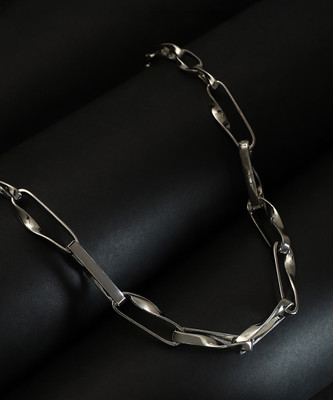 SOHI The Chunky Twirl-Link Chain Necklace Silver Plated Alloy Necklace
