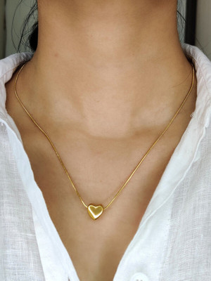 Gleve Gleve Anti Tarnish Stainless Steel Gold Necklace Crystal Gold-plated Plated Stainless Steel Necklace