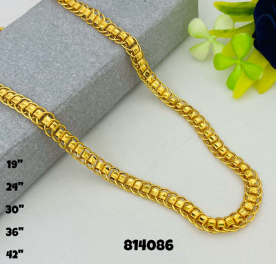 VAMIBHALAMI 1 gram High Quality Indian Polished “20” Inches Gold Chain for Men and boy Gold-plated Plated Copper Chain