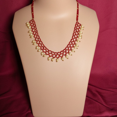 PVG Horizon Designer Ethnic Traditional Shimmer Valadanda Handcraft Choker pearl drop style Beads Gold-plated Plated Metal Necklace