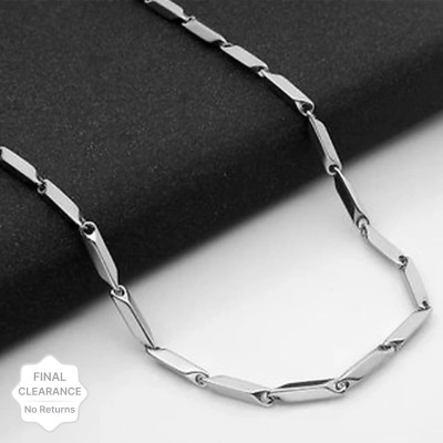 VIANSH Dazzling Silver Color Solid SS For Men Titanium Plated Alloy Chain