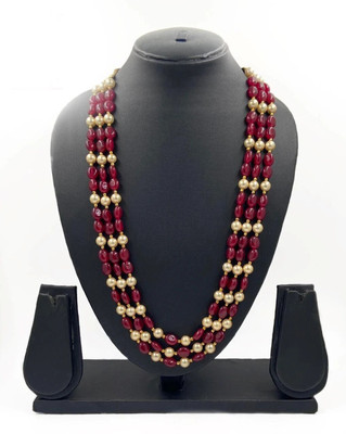 POWER OF KESHVAM Pink Onyx Stone Choker for Women | Stylish Trendy Statement Necklace Beads, Jade Gold-plated Plated Stone, Alloy Necklace