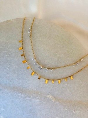 Paaru Diamond Gold-plated Plated Sterling Silver Chain Set