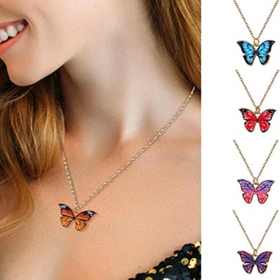 Batuliis online fashion Butterfly Necklace for Women And Girls Charm Chain Pendant Jewellery Combo Pack Gold-plated Plated Alloy Chain Set