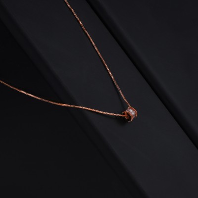 GUNJAN FASHION High Toned Rose Gold Chain Pendant For Girls And Women (Pack Of 1) Gold-plated Cubic Zirconia Alloy Pendant