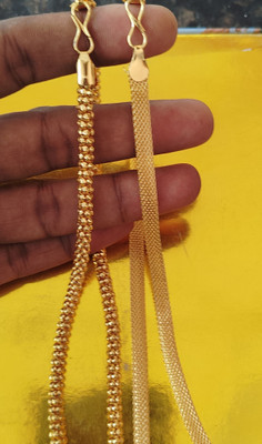 Trendy Gold 2 peice combo gold plated chain Gold-plated Plated Alloy Chain