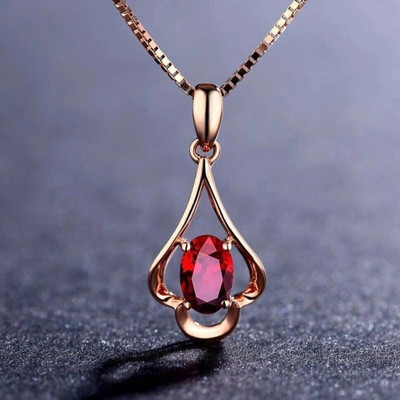 FABUNORA Lovely Gift For Girlfriend - Pure Silver Necklace set Crystal Alloy Chain