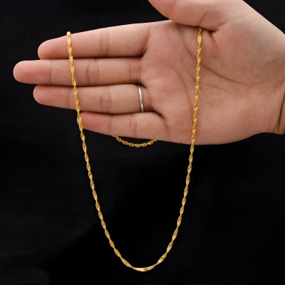 Minprice Micro Gold Plated 2mm Light Weight Curved Necklace Chain Gold-plated Plated Brass Chain