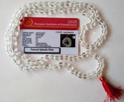 Vanishree World phatik Jaap Mala For Pooja (108+1 Beads ) For Men and Women Crystal Crystal Chain