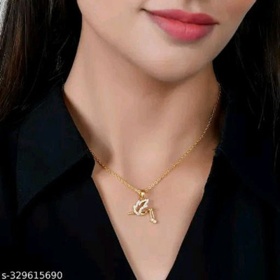 Bhumi09 Bhumi09 Micro Gold Plated Necklace Chain For Women/Girls Stylish Agate Gold-plated Plated Brass Chain