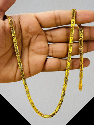 RKB SALES 1gm gold plated High Quality Indian Polished chain men Gold-plated Plated Alloy Chain
