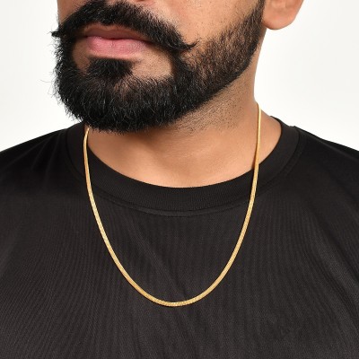 PYR Fashion 1 Gram Gold plated Chain For Boys and Man Alloy, Stainless Steel Chain Gold-plated Plated Alloy Chain