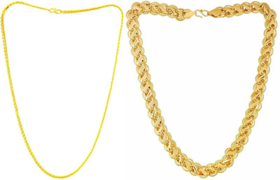 HEM RUPA The Perfect Necklace Chain for Men and Boys Gold-plated Plated Brass, Metal Chain