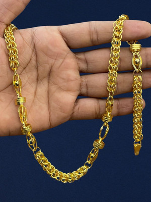 RKB SALES 1gm gold plated High Quality Indian Polished chain “20” Inch for men Gold-plated Plated Alloy Chain
