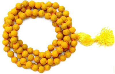 Naeva Haldi Mala Baglamukhi Mala Turmeric (Haldi) Mala 108+1 Beads Turmeric Rosary Wood Chain