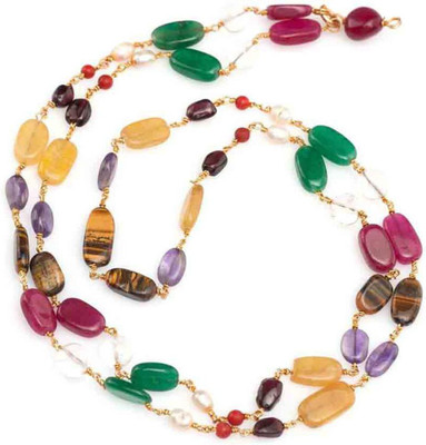 DvR ClicK Multicolor Navratna Mala Crystal Stone Chain