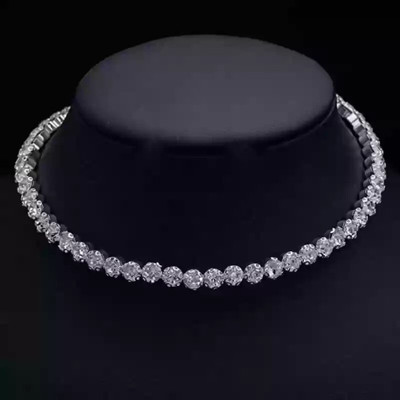Forlife Diamond silver-plated Alloy Choker Cubic Zirconia Silver Plated Alloy Choker Stone Choker