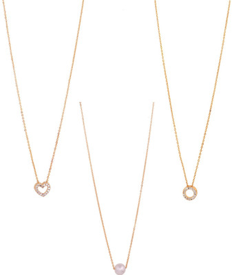 BOGHRA SALES New Stylist Necklace Chain Mangalsutra Combo Pack Of 3 Brass Mangalsutra For Women,Girl Diamond Gold-plated Plated Brass, Mother of Pearl Chain