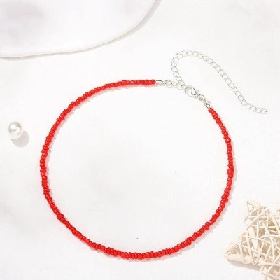 HIGH TRENDZ Seed Beads Silver Plated Alloy Choker