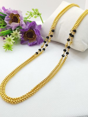 Princy Enterprise Latest Tollywood Style Howda Box & Bleak Pearl chain 24 inc Gold-plated Plated Brass Chain