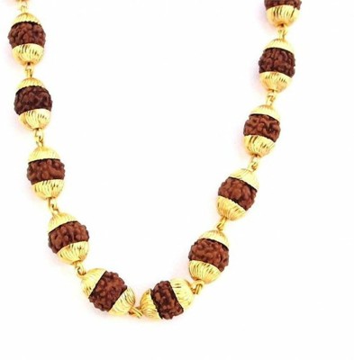 HAPPY CREATION 5 Mukhi Rudraksha Mala One Gram Gold-plated Plated Alloy Chain