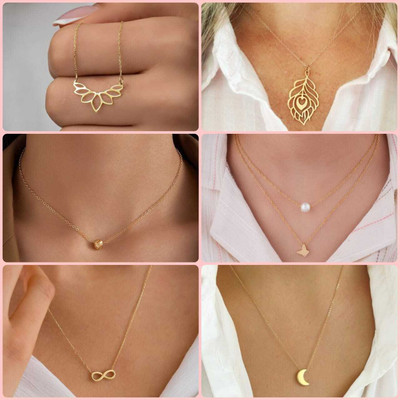 ELCETRATD JEWELLERY shimmering beautiful locket and pendant set for women Gold-plated Diamond Stainless Steel Locket Set