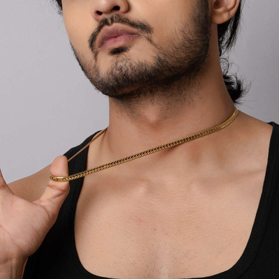 DAREBYGOLDENERA Anti Tarnish Plain Silk Design Gold-plated Plated Stainless Steel Chain