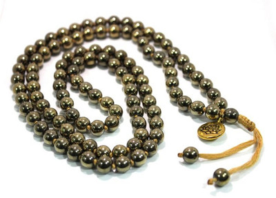 Ceylonmine01 Pyrite Stone mala With Certified 108+1 Beads For Jaap Meditation Beads Stone Chain