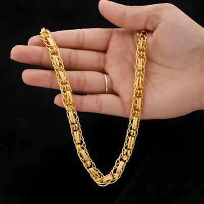 Honila 1 gram High Quality Indian Polished “20” Inches Gold Chain for Men and boy Gold-plated Plated Alloy Chain