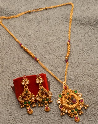 RADHEKRISHNA IMITATION Gold-plated Plated Brass Necklace Set