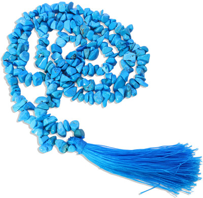 BHAGYA G Firoza japa Chips Mala for Reiki Healing Natural Crystal Stone Pooja Mantra Jaap Crystal Crystal Chain