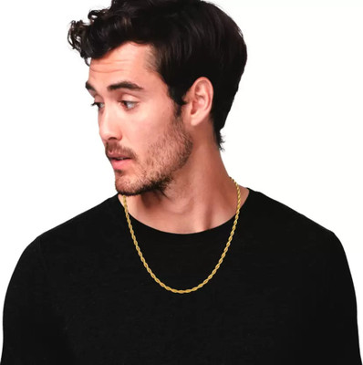 ShopGlobal Golden Chain For Men Boys Exclusive Gold Plated Golden Neck Chain Crystal Gold-plated Plated Alloy Chain