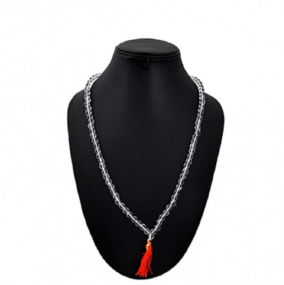 SHRI ASTHA VINAYAK Astrology White Crystal 108 with 1 Pooja Beads Sphatik Jaap Mala Crystal Chain