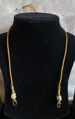 DDVS TRADING Pack Of-1 Adjustable 10-Inch Back Rope Zari Dori For Necklace Beads Gold-plated Plated Dori Chain