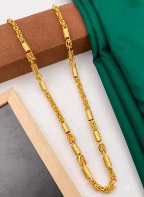 OFBOSMI 1 gram High Quality Indian Polished “20” Inches Gold Chain for Men and boy Gold-plated Plated Alloy Chain