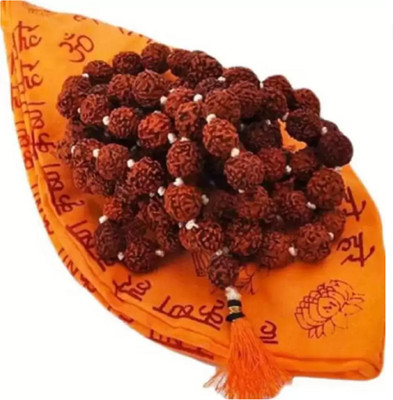 Shivtantra 5 Mukhi Natural 7mm Mala 108 with Jaap Jholi Pack of 1 Rudraksha Necklace