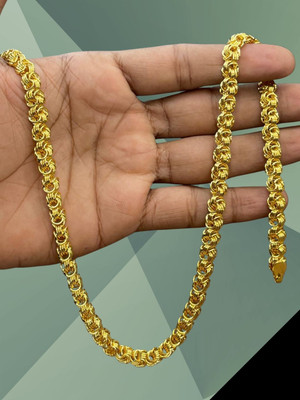 RKB SALES 1gm gold plated High Quality Indian Polished chain men Gold-plated Plated Alloy Chain