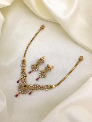 Rangrozo Jewellery Brass, Alloy Gold-plated Gold Jewellery Set(Pack of 1)