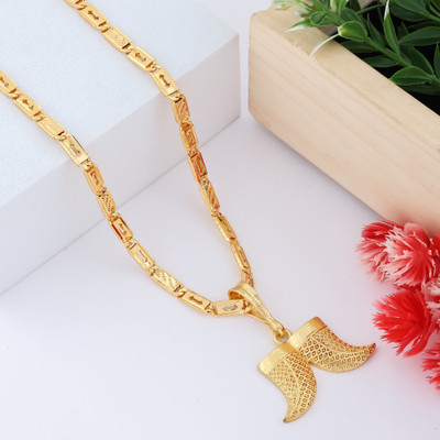 GAFUT 1 gram Pendant set With chain “20” Inches for man and boy New design new year Gold-plated Copper Pendant Set