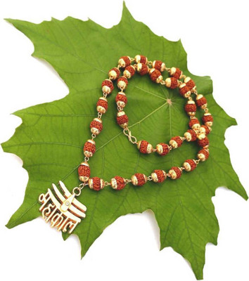 Malas Collection Mahakal Pendant Rudraksh Mala for men & women Gold-plated Plated Brass, Alloy Necklace Set