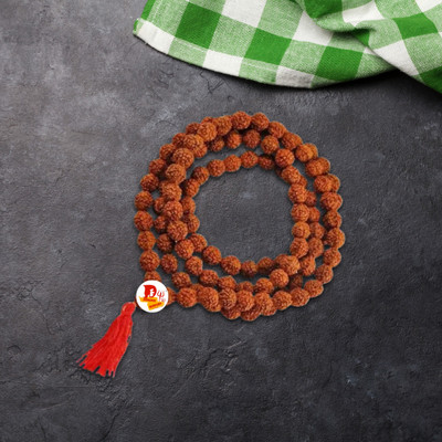 DARIDRA BHANJAN Rudraksha 5 Mukhi Jaap Mala 54 Beads for Pooja/Astrology/Jewellery Wood Chain Wood Chain