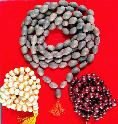 TAUFA Sacred Kamal Gatta, Red & Yellow Sandalwood Mala Combo (3 Pack). Beads Wood Necklace