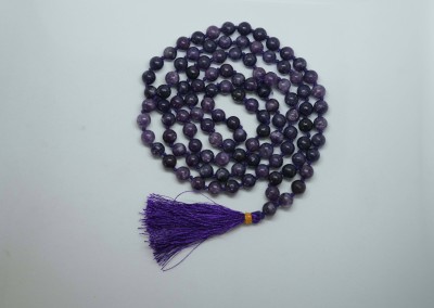 Karungalkumar Natural Lepidolite malai with original certificate| 8mm-108+1|Removes Evil eye| Beads Stone Chain