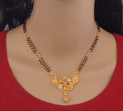 Dency Designer and Stylish Brass Gold Plated Mangalsutra For Women Brass Mangalsutra