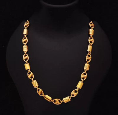 Necshiva 1 gram High Quality Indian Polished “20” Inches Gold Chain for Men and boy Gold-plated Plated Copper Chain