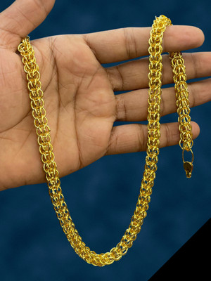 RKB SALES 1gm gold plated High Quality Indian Polished chain men Gold-plated Plated Alloy Chain