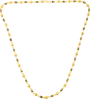 MissMister Brass Gold plated Meenakari tradtional chain necklace Bead Mala for women Gold-plated Plated Brass Chain